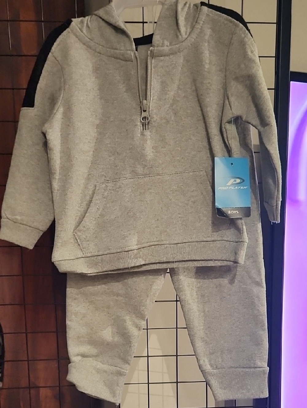Pro Player Grey and Black This Boy Hoodie & Jogger Set Is Perfect For Play